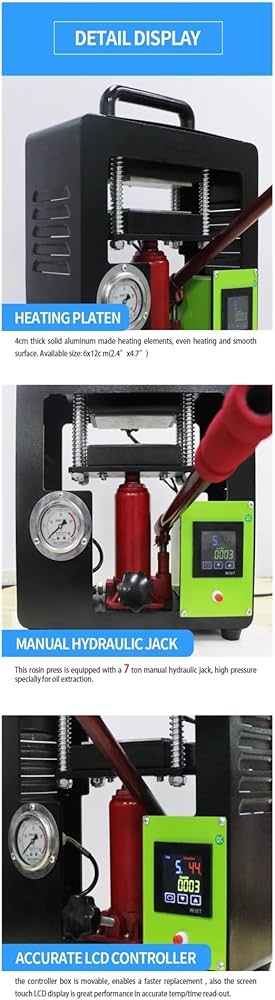 Amazon | ヒートプレス機、 7トン油圧ロジンヒートプレス、AP2047 2.4