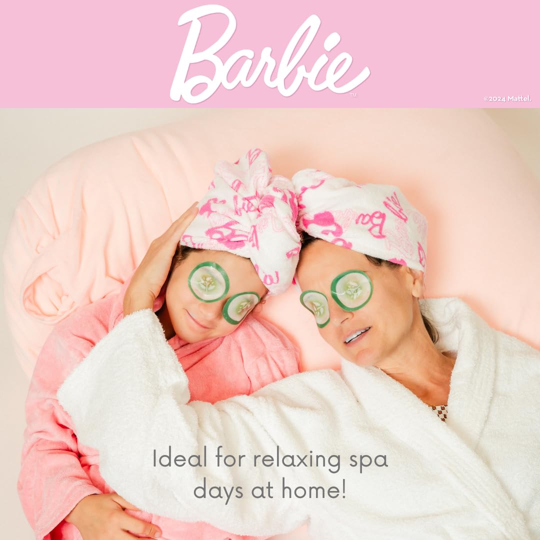 Franco Barbie Mikrofaser-Haarhandtuch, Turban für Bad/Schönheit/Reisen, für glattes, gewelltes und lockiges Haar, offizielles Lizenzprodukt, 2 Stück