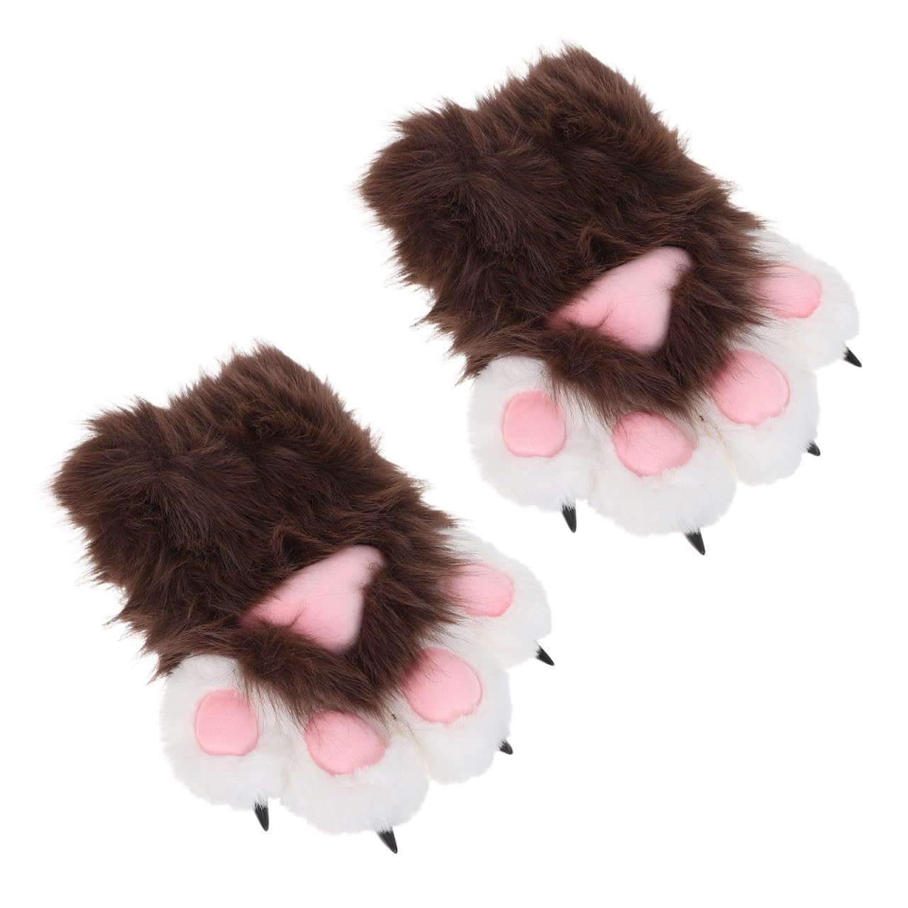 Guantes de garra de gato marrón para juegos de rol y convenciones de anime femeninas 8