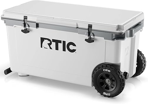 RTIC 72 Quart Ultra-Light Wheeled Cooler Hard Insulated Portable Ice Chest Box for Beach, Drink, Beverage, Camping, Picnic, Fishing, Boat, Barbecue, 30% Lighter Than Rotomolded Coolers
