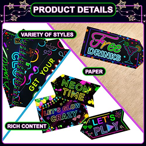 Image of Gueevin 20 Pcs Party Supplies Decorations Home Sign Cutouts for Bulletin Board Party Decorations Supplies(Glow in the Dark)