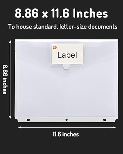 Miniatura 5 de Forvencer Bolsillo para Carpeta, Paquete de 36 Bolsillos Súper Resistentes de Poli para Carpeta con Cierre Hermético, Carpetas de Carga Lateral,