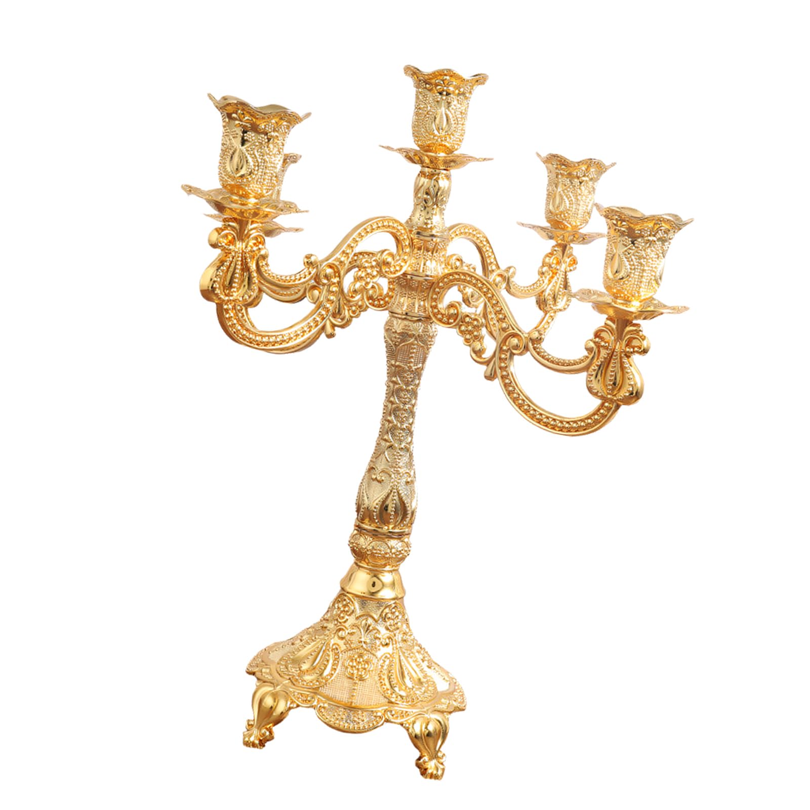 FGDTREE Antique Carved Metal Candelabra for Living Space and Table Decor Elegant Antique Taper Holders