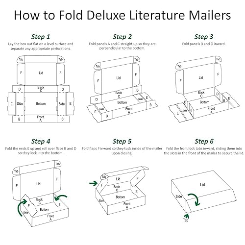 Miniatura 3 de BFMFL14142 Sobres de cartón de literatura de lujo, 14 x 14 x 2 pulgadas, cajas de envío troqueladas corrugadas, cajas de correo blancas grandes