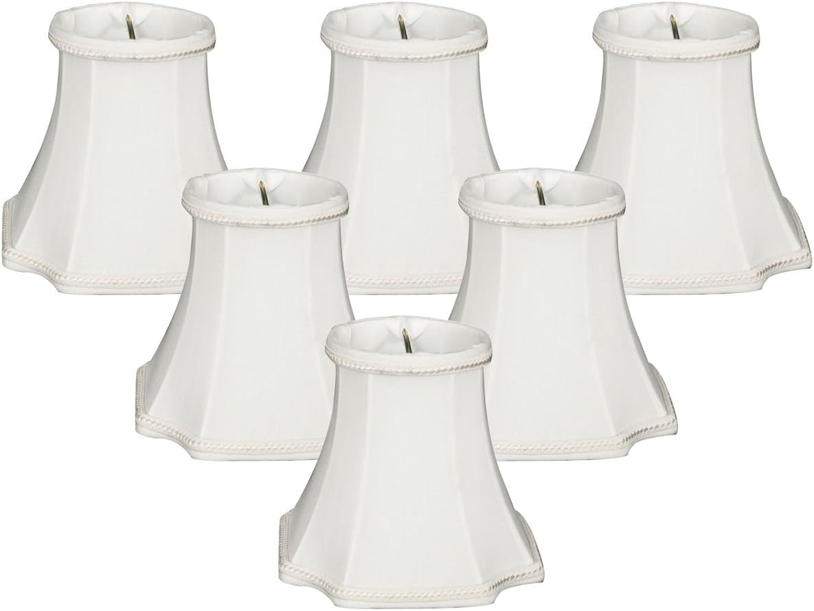 Royal Designs, Inc.Decorative Inverted Corner Trim Bell Chandelier Shade CS-714WH-6, White, 3 x 5 x 4.5, Pack of 6