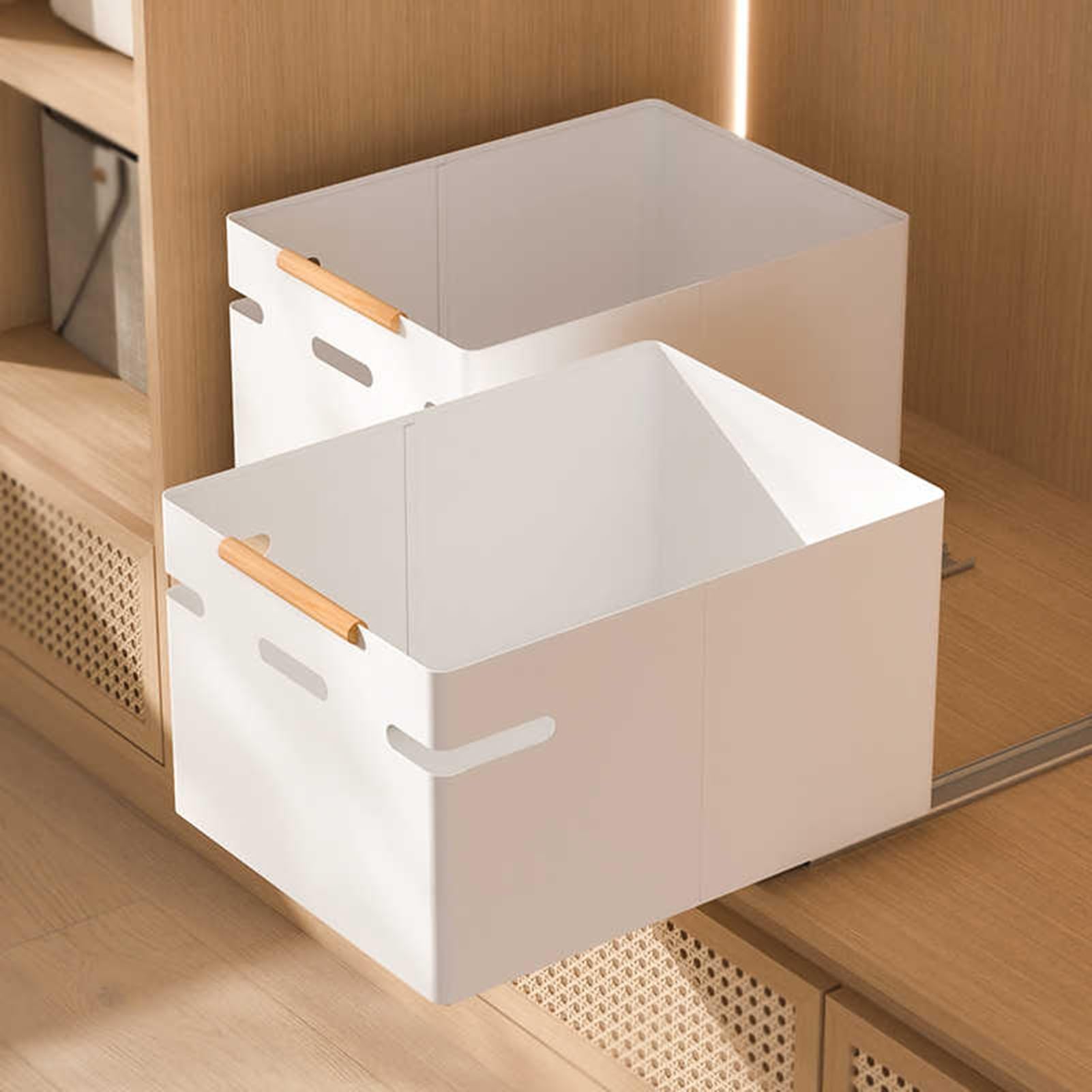 Cesta De Almacenamiento De Gabinete Extraíble,Caja Organizadora De Almacenamiento De Armario,Apilable Desmontable,No Requiere Perforación,para Armarios De Cocina, Oficina, Almacenamiento(Black,43x32x2