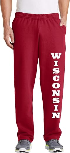 Wisconsin Open Bottom Red Sweat Pants