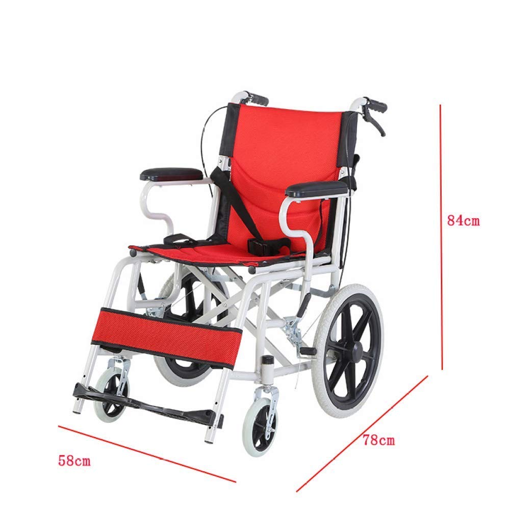 CLoxks Sedia a rotelle,Sedia da Viaggio Puntura Colsion Anziani Disabili Scooter Passeggino Manuale Trasporto Toilette Pieghevole Portatile Ausili per la deambulazione