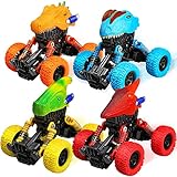 Dinosaur Toys for Kids 3-5, 4 Pack Pull Back Cars for 3 4 5 6 7 Year Old Boys Girls Kids Toy Dino...