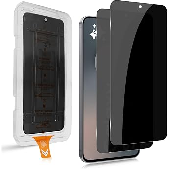 QULLOO Privacy Screen Protector for Samsung Galaxy S25 FE for Tempered Glass Pack of 2 9H Protective Glass Privacy Screen Protector Glass Film Anti-Spy Screen Protector with Easy Installation Tool