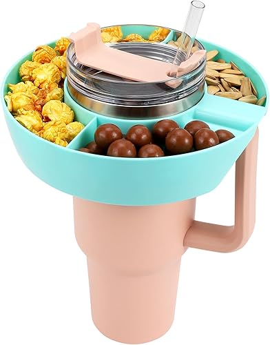 MEETI Tazón de aperitivo para taza Stanley, anillo reutilizable compatible con vaso Stanley Quencher H2.0 de 40 onzas con asa, bonitos accesorios