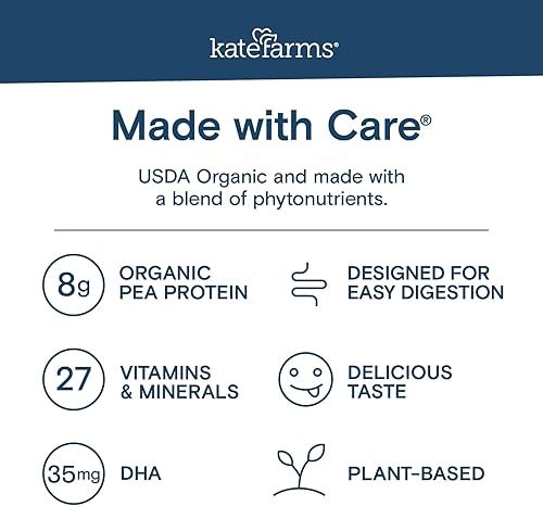 Miniatura 5 de KATE FARMS Organic Kids Nutrition - Batido de vainilla de 0.32 onzas de proteína, 27 vitaminas y minerales, reemplazo de comidas, sin gluten, sin