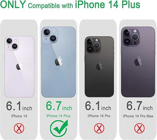 Vista 2 de JJGoo Compatible con iPhone 14 Plus Funda transparente, transparente a prueba de golpes, delgada, antiarañazos, carcasa protectora de policarbonato