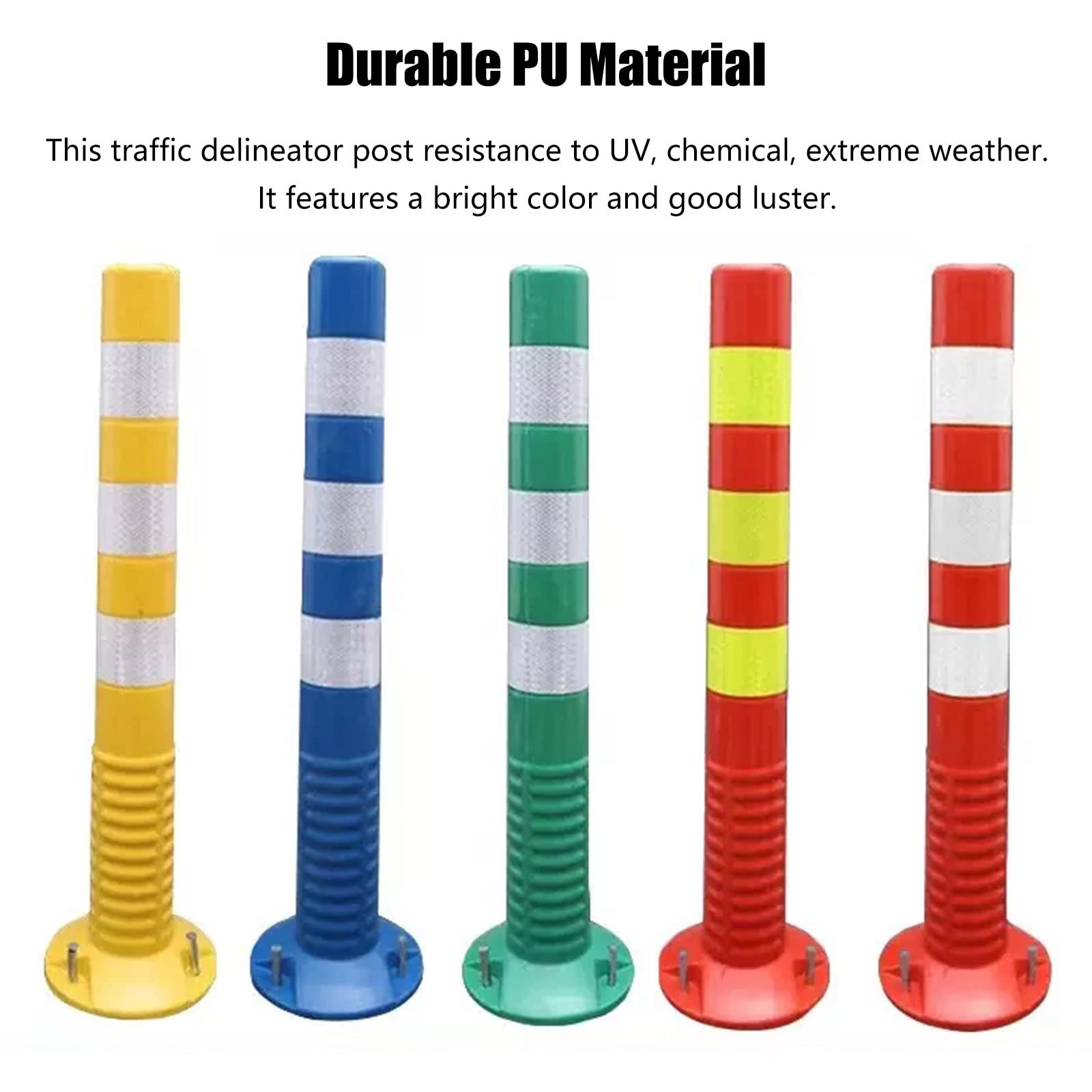 Conos de estacionamiento de 76 cm (30") - Postes delimitadores de barreras de Seguridad, Conos de construcción Reflectantes Flexibles, Conos de estacionamiento para Conducir, Paquete de 7 co