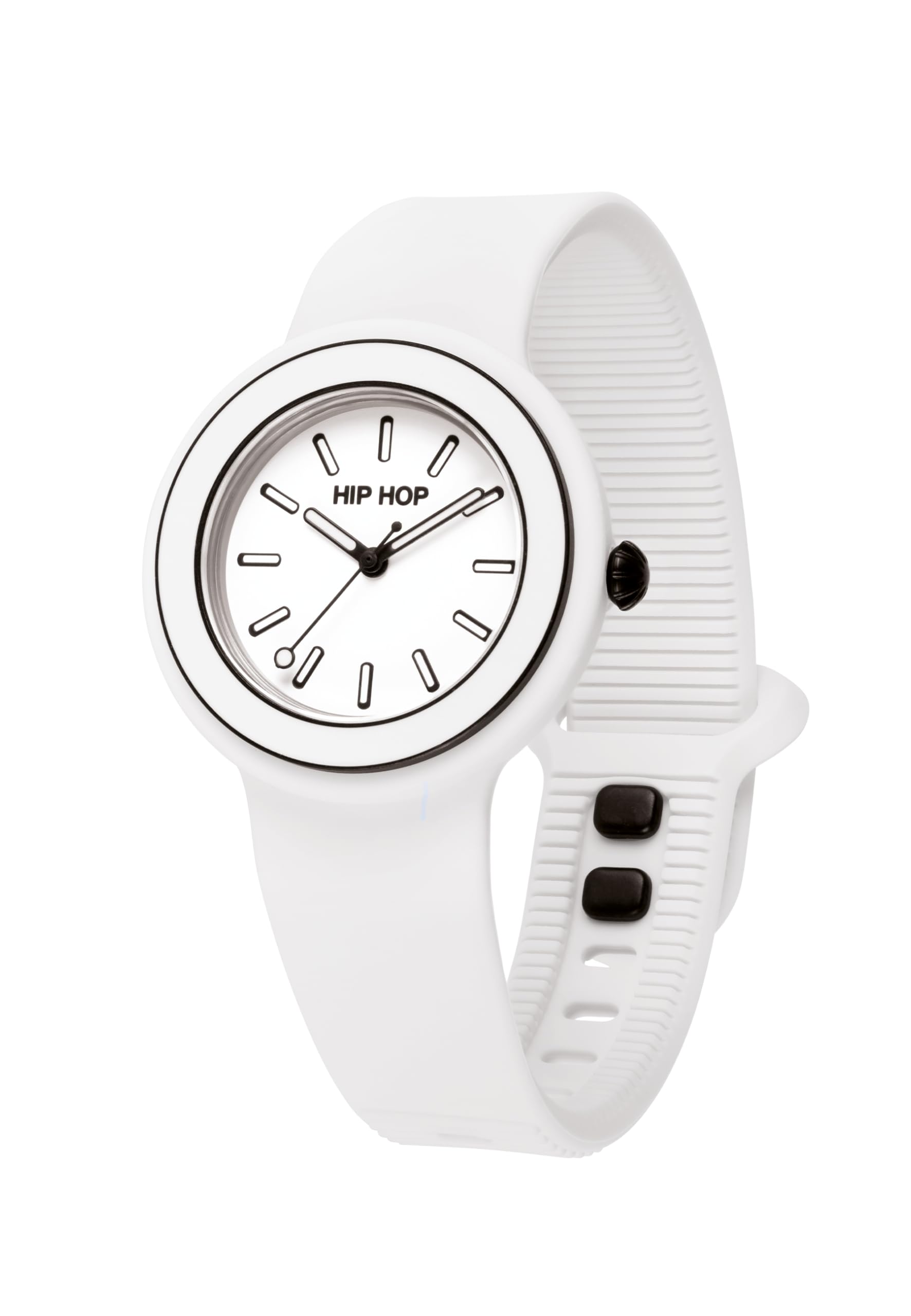 HIP HOP, Collezione Hero.DOT Bezel, Orologio Donna con Cinturino in Silicone Eco-Friendly, Resistente all'Acqua, Cassa 34 mm Trasparente, Lunetta in Metallo e Resina Matt, Idea Regalo Donna