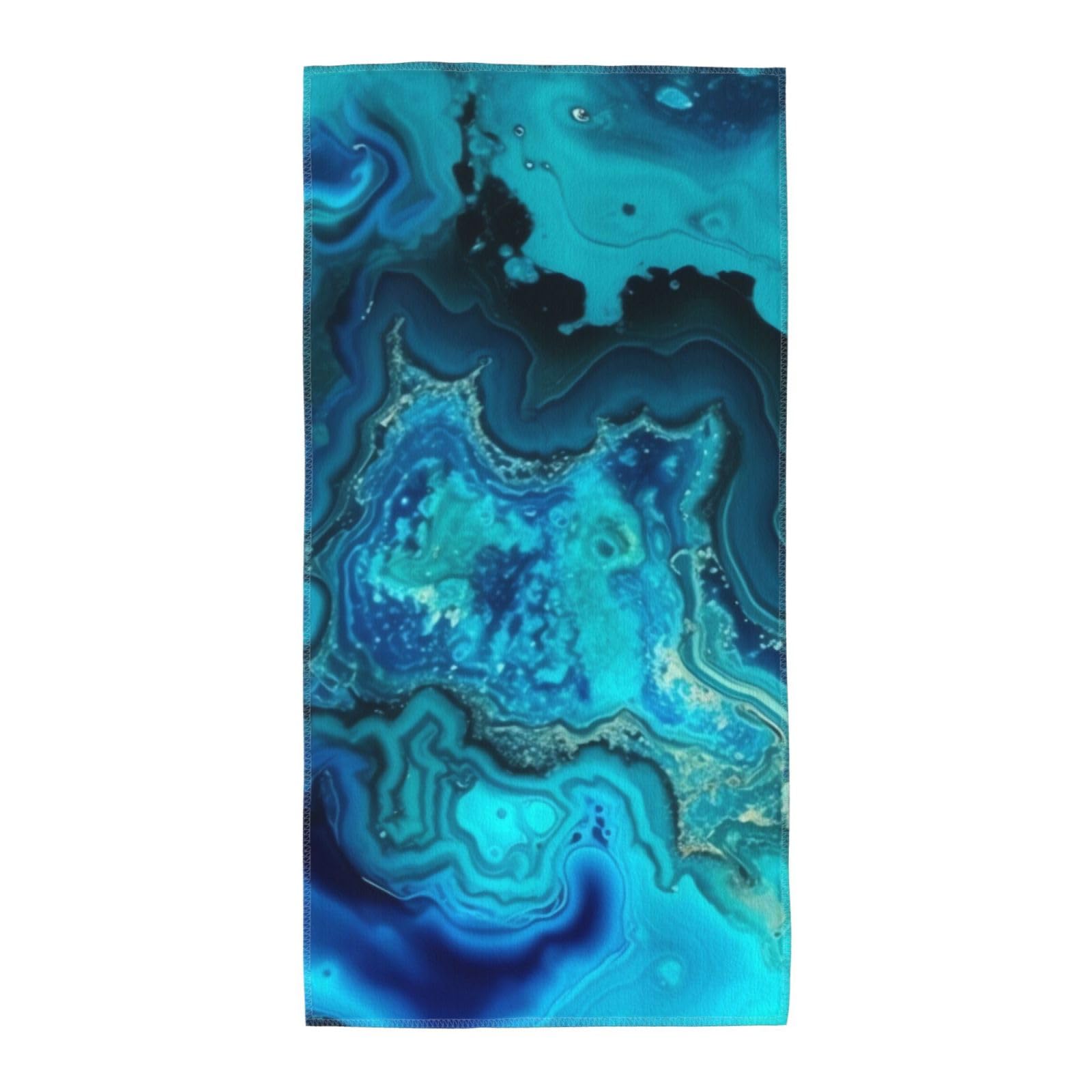 GDSHJKLW Bright Aqua Blue Turquoise Hand Towels Absorbent Decorative Bathroom Towel Soft Microfiber Face Towel Dish Kitchen Towels for Bathroom Kitchen Hotel Spa Bath Towels 13.8"X27.5"
