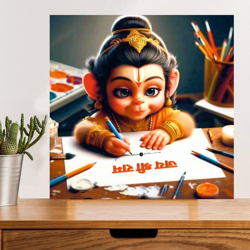 Image of British Terminal Cute little Bal Gopal Baby God Krishna| Kanha Ji | Laddu Lord Makhan Chor Painting Religious Poster for Pregnant Women for wall (matt thin vinyl,sticker,multicolor,unframed)| bj194