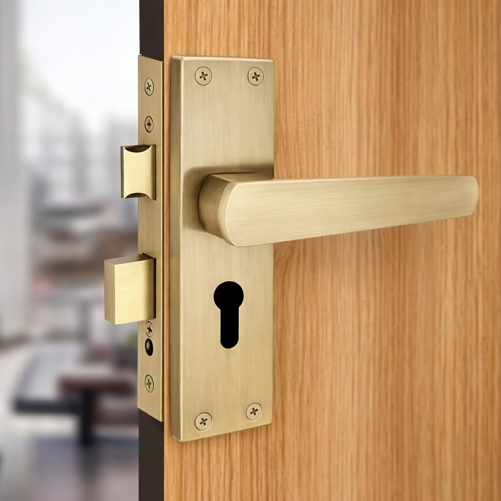 Harrison Door Locks for Main Door, Door Lock for Bedroom, Mortise Door Lock Set, Mortise Door Handle, Door Locks Handlesets with 3 Key | Antique Finish | 22618 | Bedroom/One Side Knob-image-23