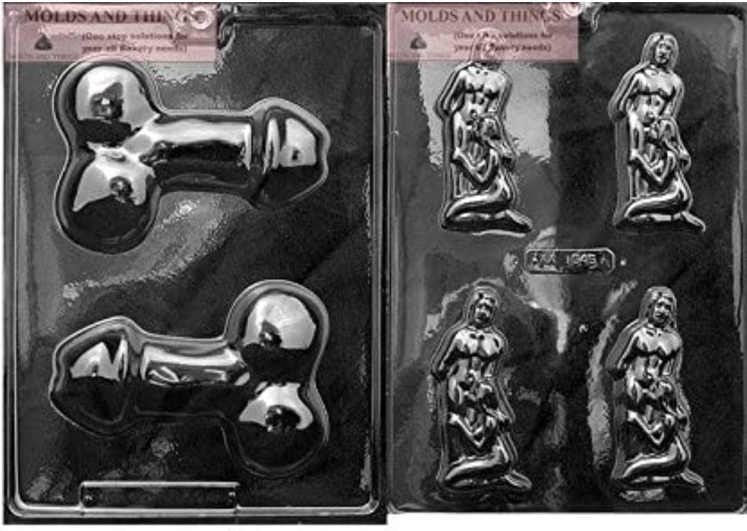 SHORT AND STUBBY Adult Chocolate Candy Mold & DEEP THROAT Chocolate Candy Mold with Copyrighted Molding Instructions