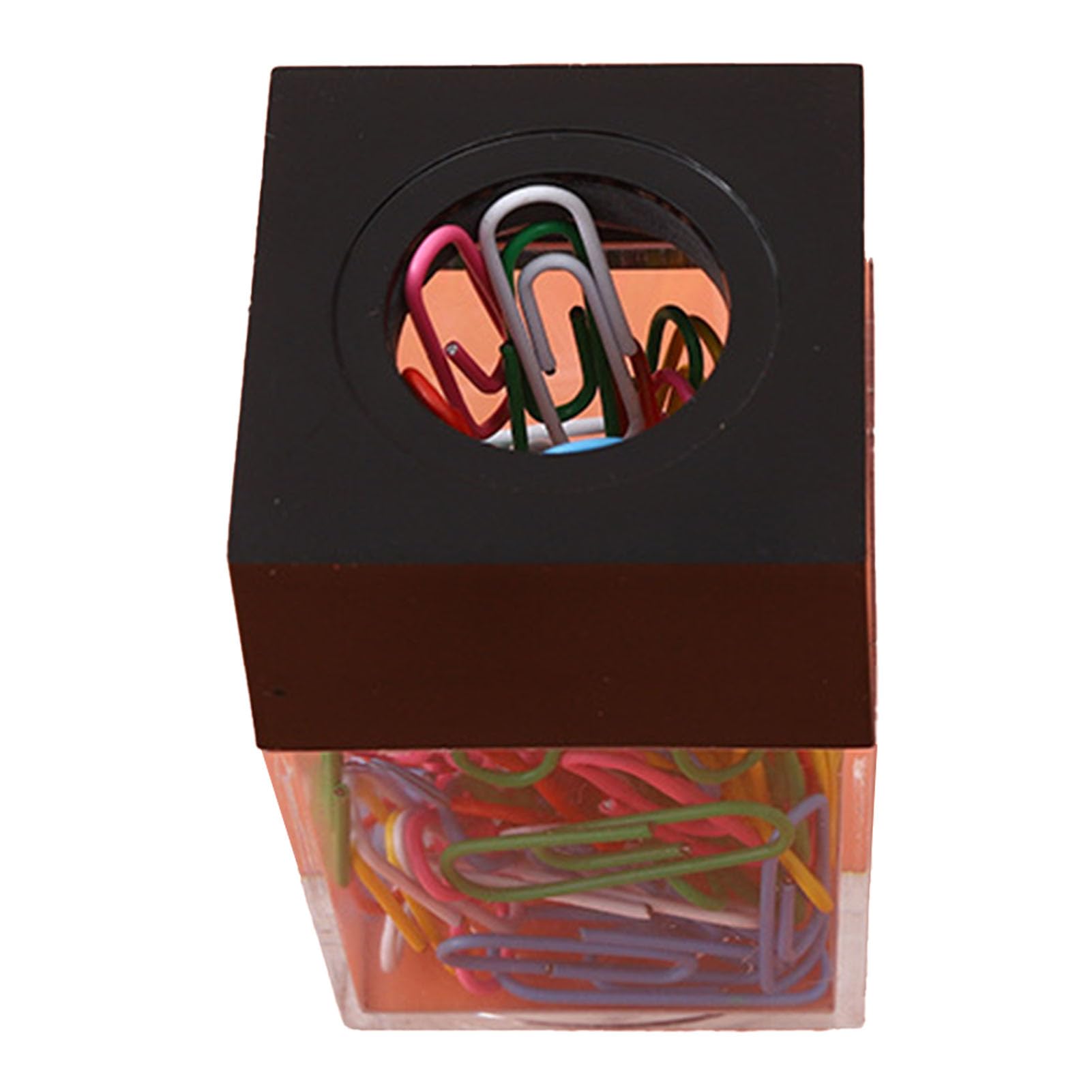 Distributeur De Trombones Magnétique Transparent - Organiseur De Bureau Avec Couvercle Aimanté - Accessoire Rangement Fournitures De Bureau