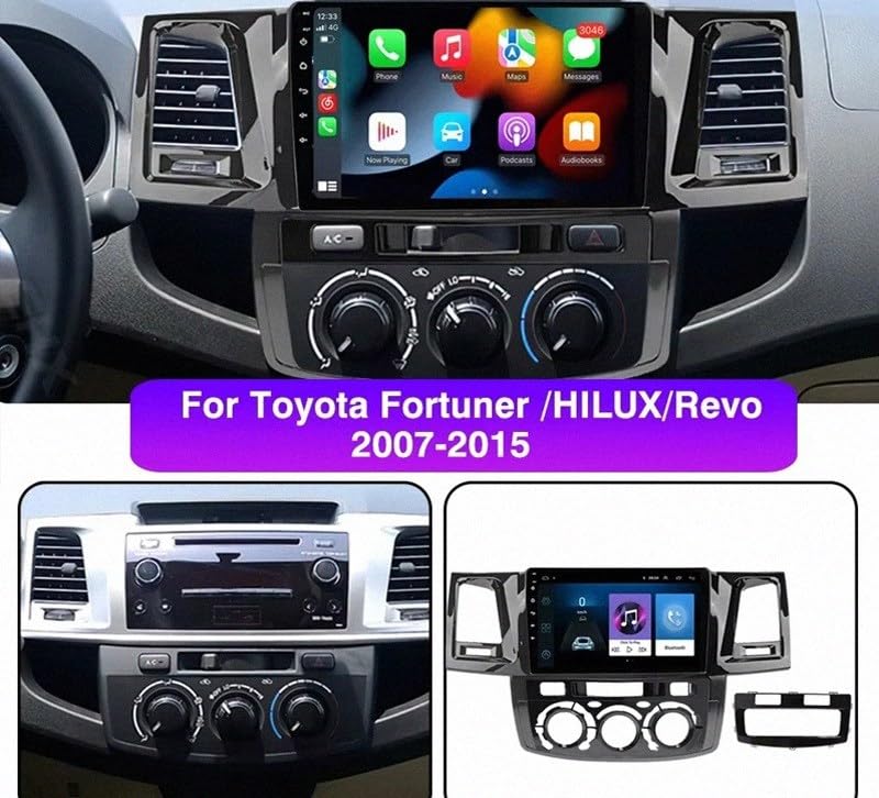 Radio coche 2 DIN para renovar tu toyota fortuner con manos libres y airplay 2