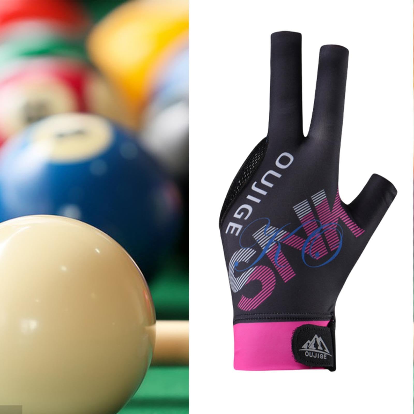 Vaveren 3X 3 Finger Billiards Glove Pool Cue Glove Anti Skid Pool Cue Breathable Elastic Glove Snooker Cue Sport Glove for Games