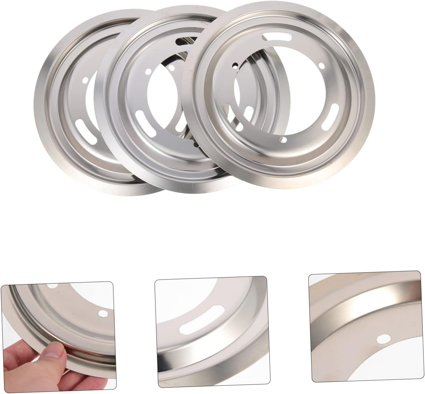 Garneck 3pcs Stainless Steel Stove Liners Gas Range Drip Pans Replacement Trays for Stove