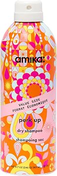 amika perk up talc-free dry shampoo spray - oil-absorbing dry volume shampoo with rice starch + sea buckthorn - instantly refreshes roots, reduces odor + boosts volume - invisible finish 383 ml