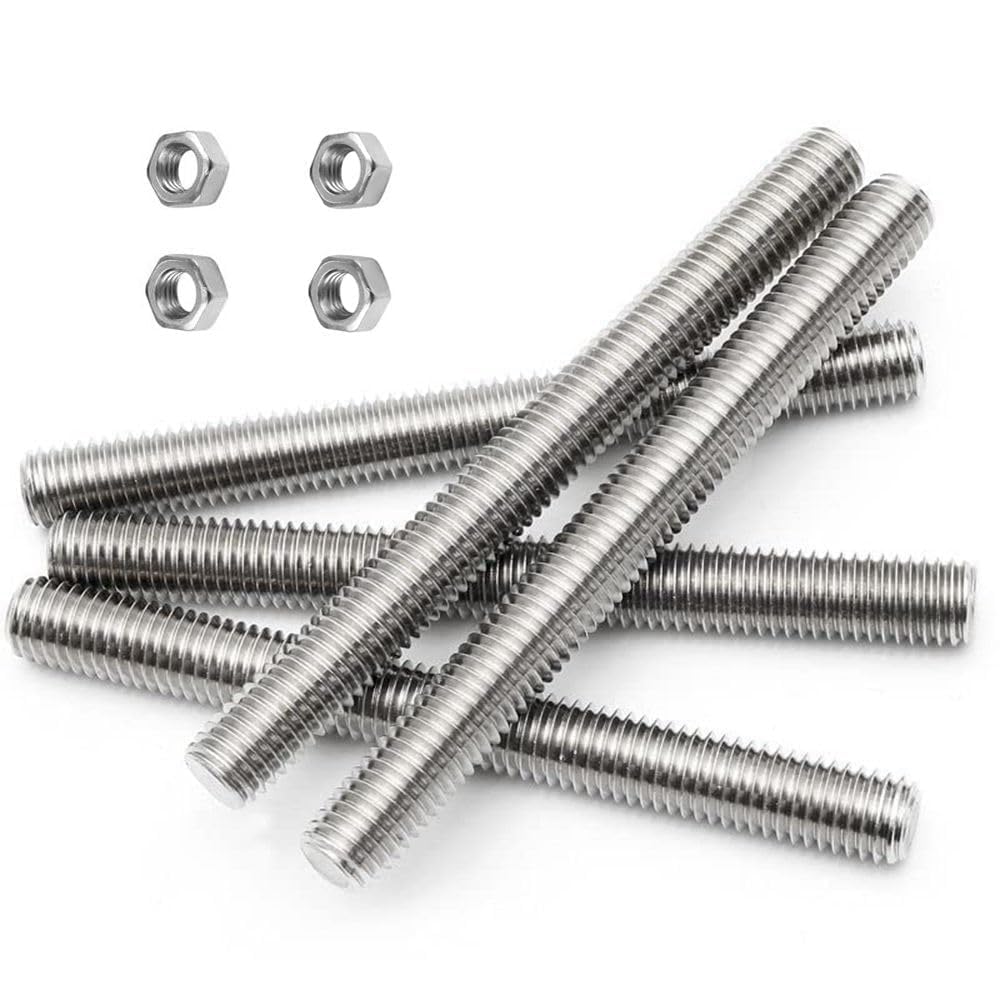 FarDeer Fully Threaded Rod,M6/M8/M10 304 Stainless Steel Long Threaded Screw,Right Hand Threaded Rods Bar Studs. (M10x300mm*2pcs)