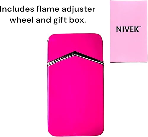Miniatura 7 de NIVEK Encendedor de llama verde de antorcha fresco, a la moda, a prueba de viento, botón cromado, recargable, ajustable, compacto, tamaño de