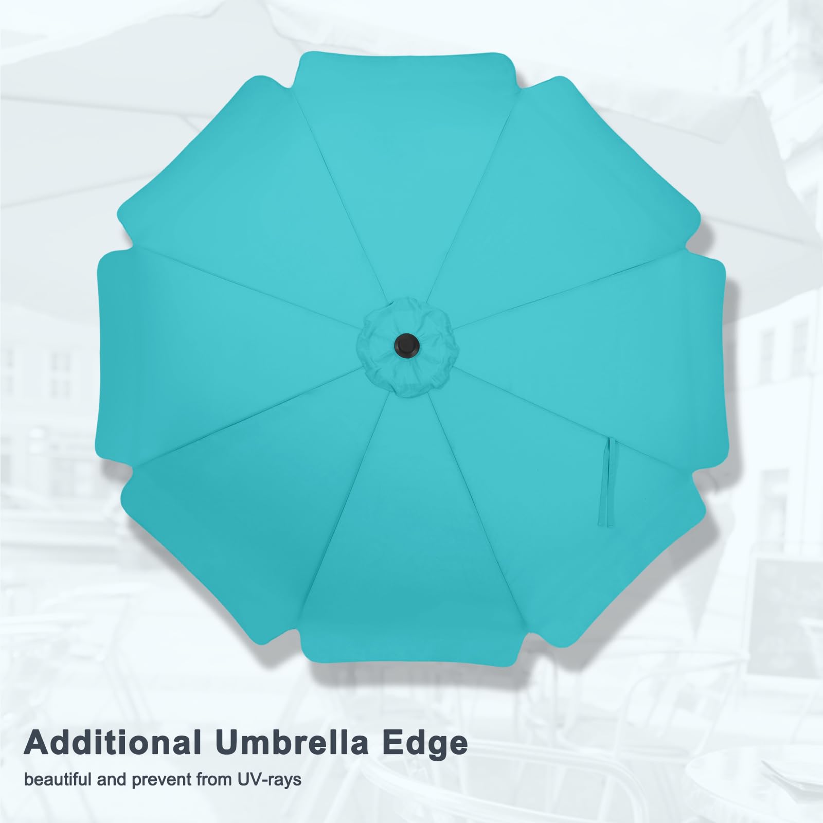 MasterCanopy Parasol avec volant, parasol de jardin, de terrasse, de table, de mart, 8 baleines