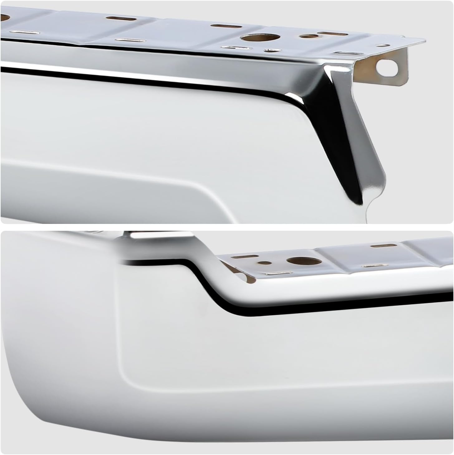 DNA MOTORING Pair of Rear Bumper Ends Compatible with Ford F250 / F350 / F450 SD 2017-2022, without Park Distance Sensors, HC3Z17906JA, Chrome, BUMP-R-F25017-C-01-CH