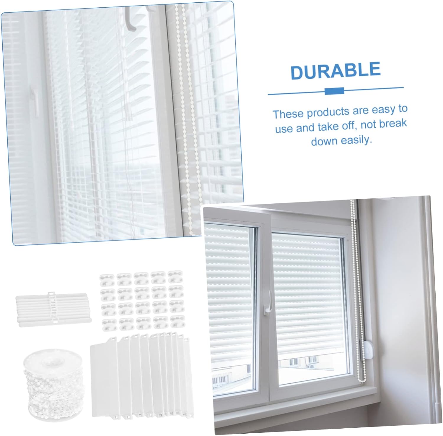 Zerodeko Blind Clips for Valance Vertical Blind Clips Bead Connector Bottom Plate Weights Easy Install