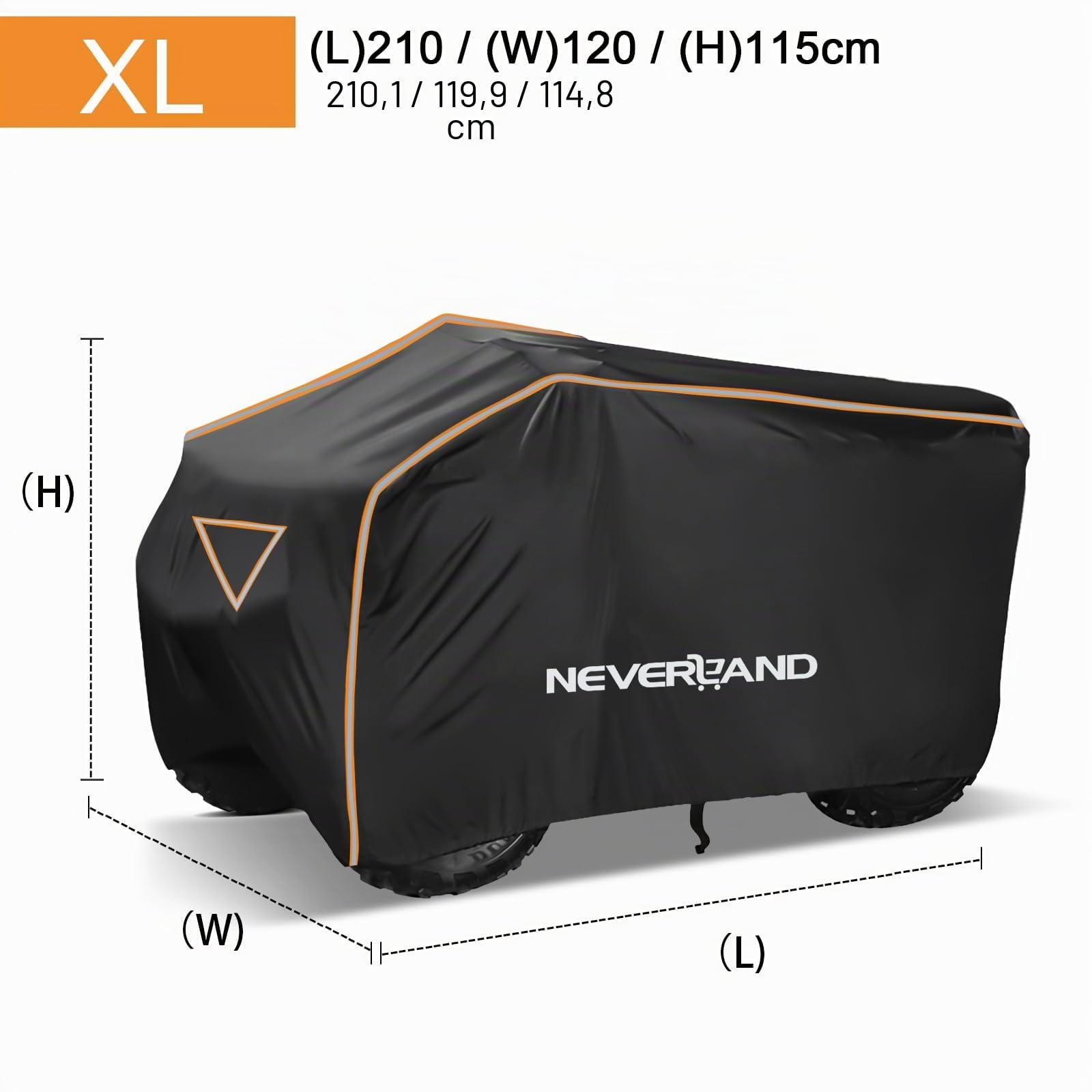 NEVERLAND Bache de Protection pour Quad, 210 x 120 x 115 cm 420D Tissu Oxford Imperméable Utilisable en Intérieur et en Extérieur Bache Quad Coupe-Vent, Anti-grêle, Anti-poussière XL