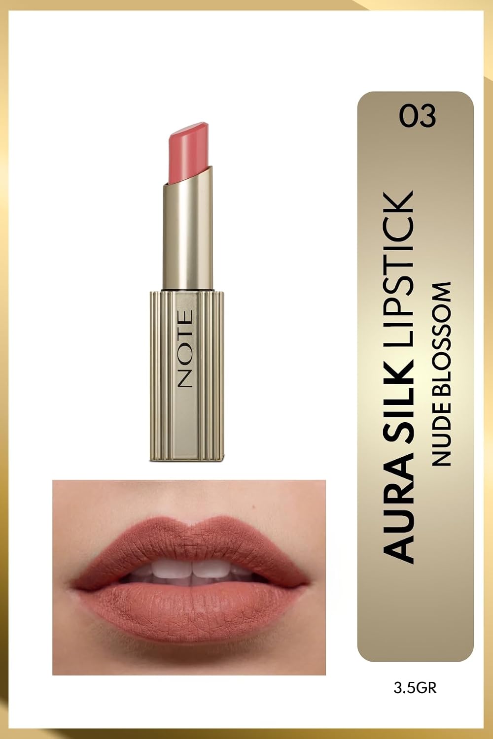 Aura Silk Lipstick 03 Nude Blossom Kremsi Yarı Parlak Ruj - Nude
