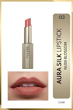 Aura Silk Lipstick 03 Nude Blossom Kremsi Yar  Parlak Ruj - Nude