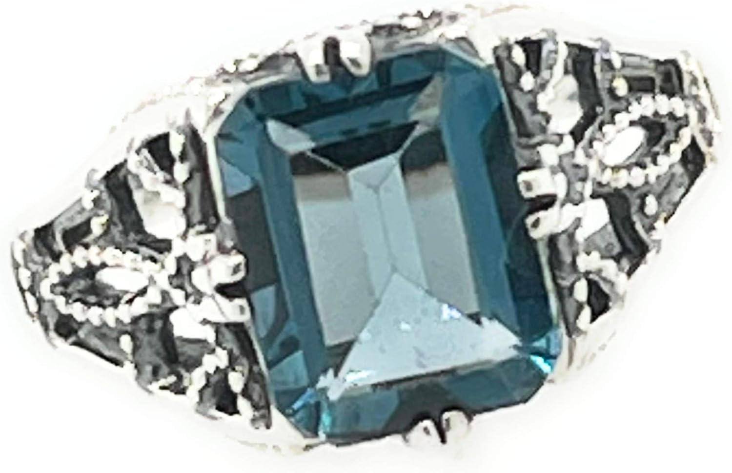 Natural 2ct London Blue Topaz 925 Sterling Silver Engagement Ring Size 6, 7, 8, 9