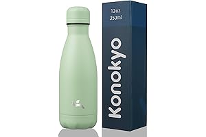 Cute Small Insulated Water Bottles for Kids 12 oz, Double Wall Stainless...