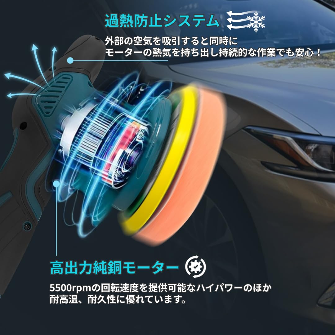 Amazon | マキタ 互換 ポリッシャー バッテリー 充電器 セット 車 軽量