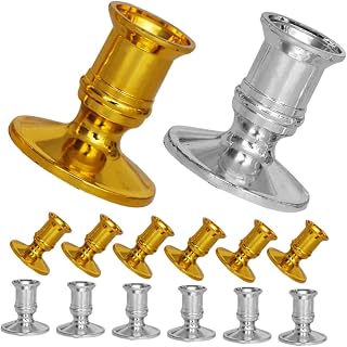 Luxshiny 12Pairs Electronic Candlestick Holders Elegant Base for Wedding Home Decor Multipurpose Desktop Centerpiece Reliable Design for Table