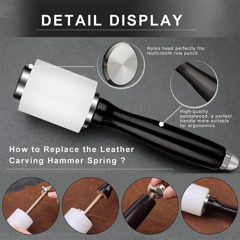 LMDZ Leather Tools Kit With Leather Cutting Knife Steel Ruler Punch Tools Set Wooden Handle Awl Leather Craft Tool Accessories