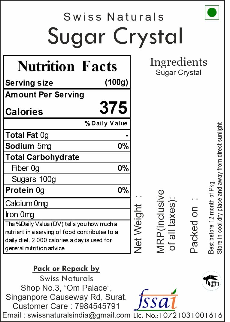 Swiss Naturals Organic Sugar Crystals/Sugar Thread/Dhaga Mishri/Dhage Wali Misri, 900g 3