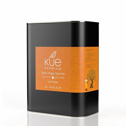 Aceite de oliva virgen extra premium, cosecha temprana prensado en frío, 100% Egeo turco, lata de 67.6 onzas líquidas, para cocinar, aderezos