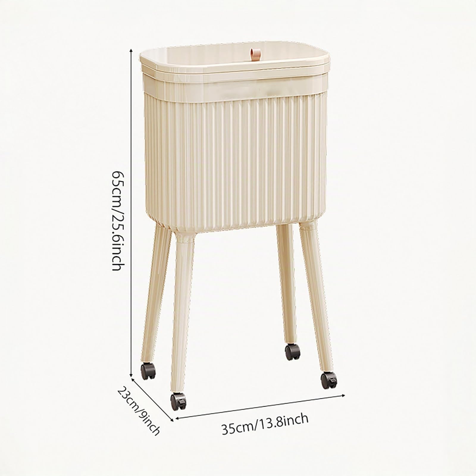 Pattumiera Da Cucina Di Grande Capacità Con Coperchio A Pressione, Design Con Piede Alto, Pattumiera Verticale A Prova Di Animali Domestici, Pattumiera Sottile Per Piccoli Spazi(White)