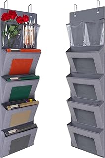 Heavy Duty Over The Door File Organizer, Wall Mounted Hanging Wall File Organizer for File Folders, School Mailbox, Home/O...