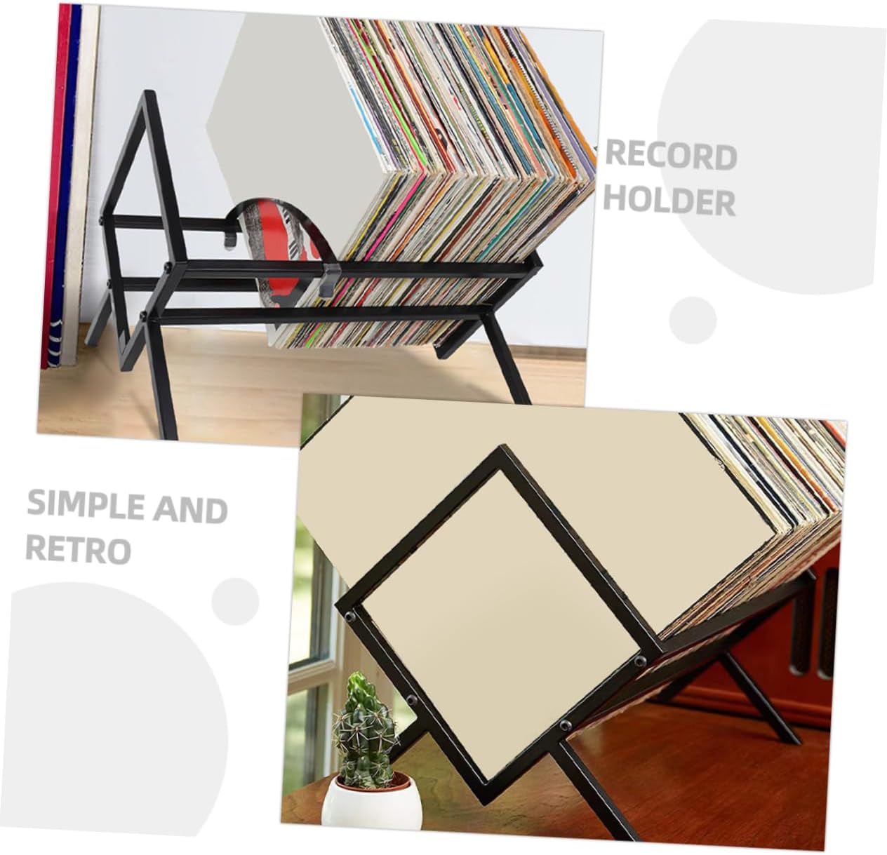 ABOOFAN Bookshelf Desktop Organizer Multi-function Storage Rack for Books Magazines and Records Iron Design for Office and Home Use Vintage Finish