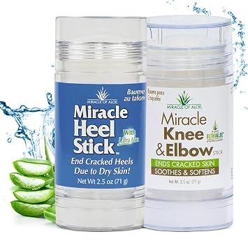 Miracle of Aloe Miracle Knee & Elbow Stick 2.5 oz + Miracle Heel Stick 2.5 oz - Bundle Offer