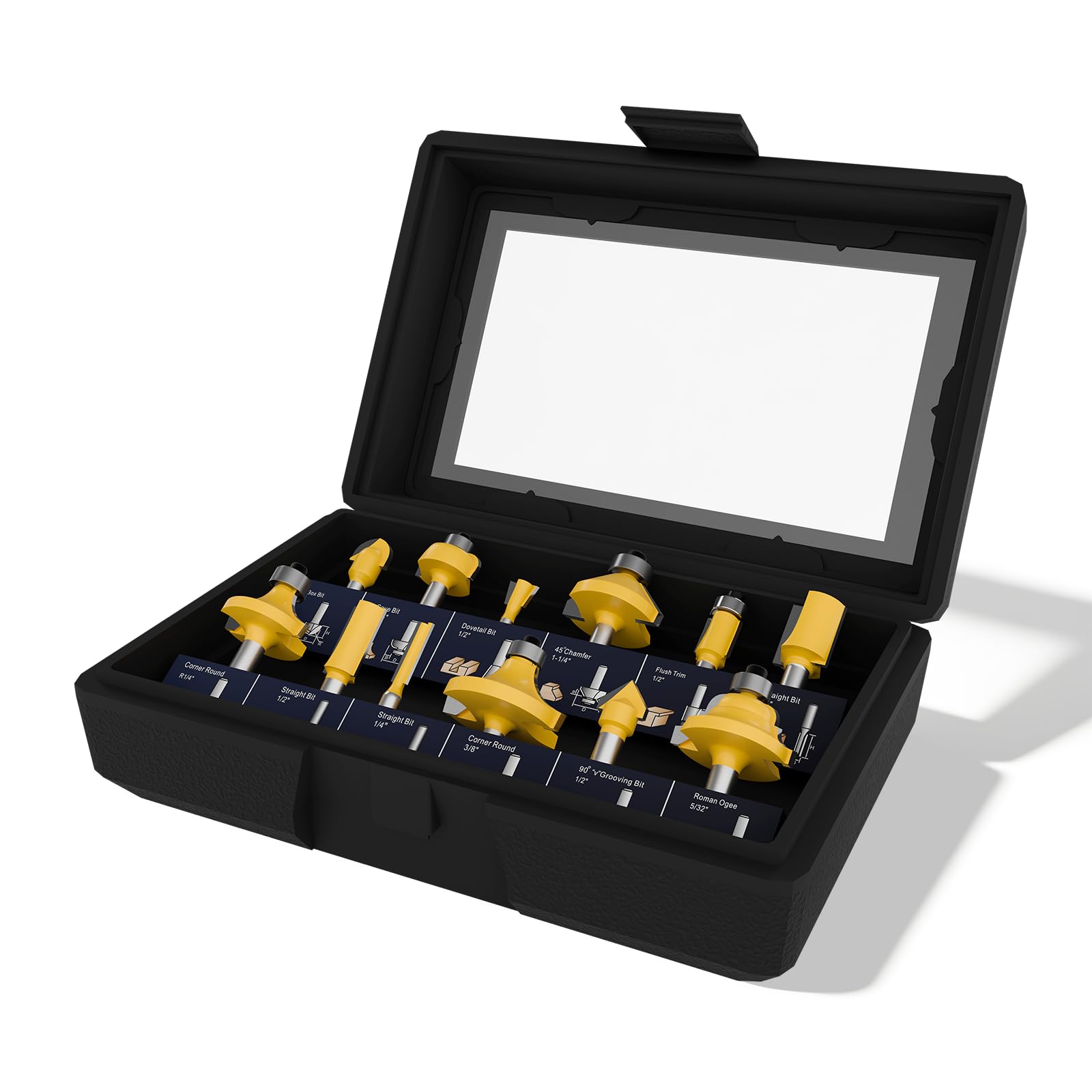 CATITO Router Bit Set - 100 Pieces, 1/4 Inch -10 CATITO Router Bit Set - 100 Pieces, 1/4 Inch -10