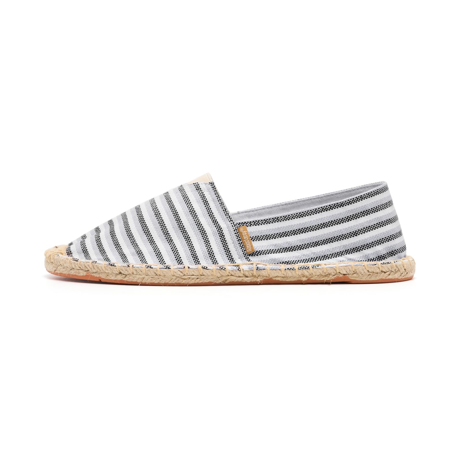 Alexis Leroy Espadryle męskie w paski, płócienne buty bez sznurowadeł z gumową podeszwą, letnie buty na co dzień