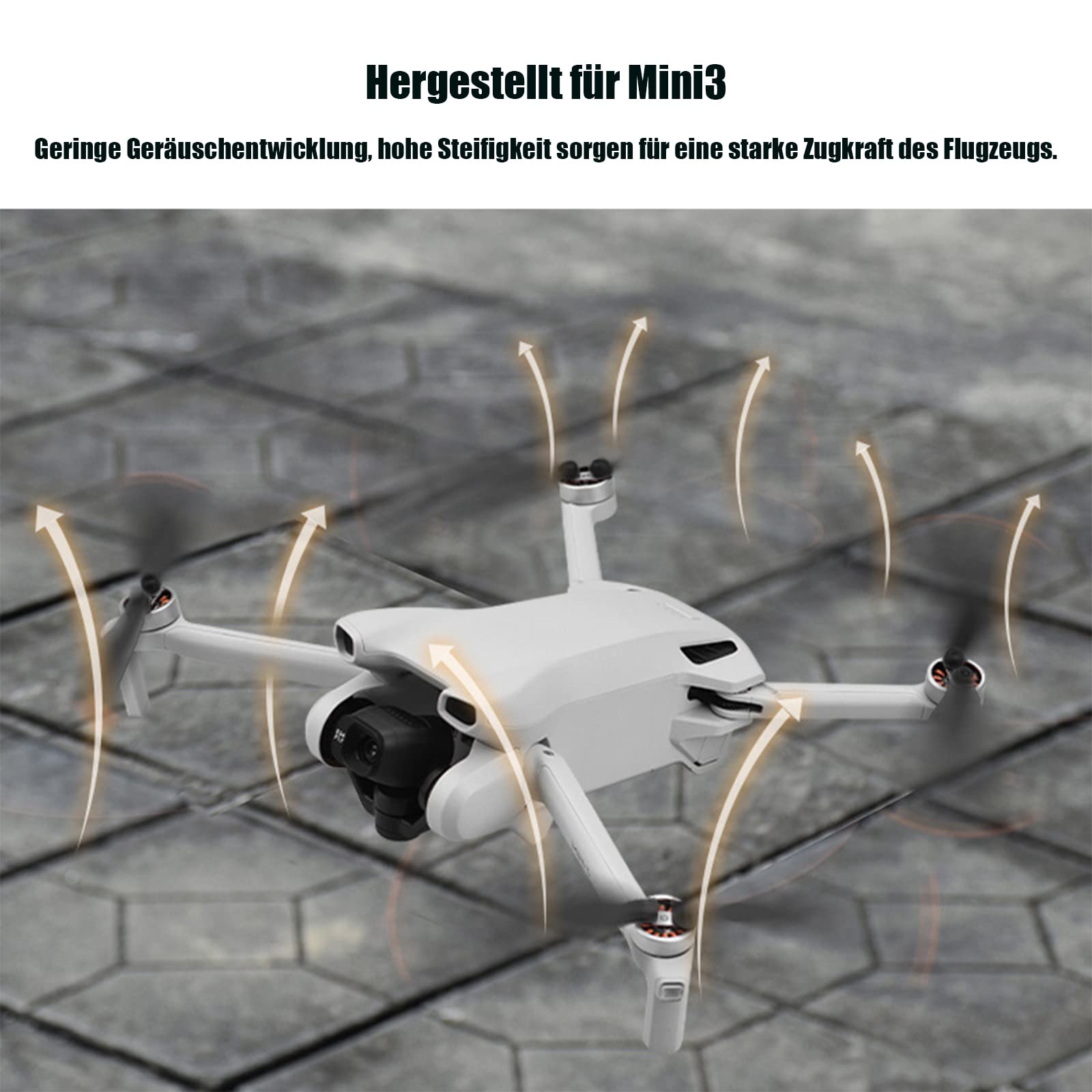 16 sztuk mini 3 śmigieł, DJI Mini 3, zapasowe ostrza do drona, akcesoria do drona, zapasowe śmigło, niewielka waga, ciche, stabilne akcesoria do drona latającego (pomarańczowe i srebrne)